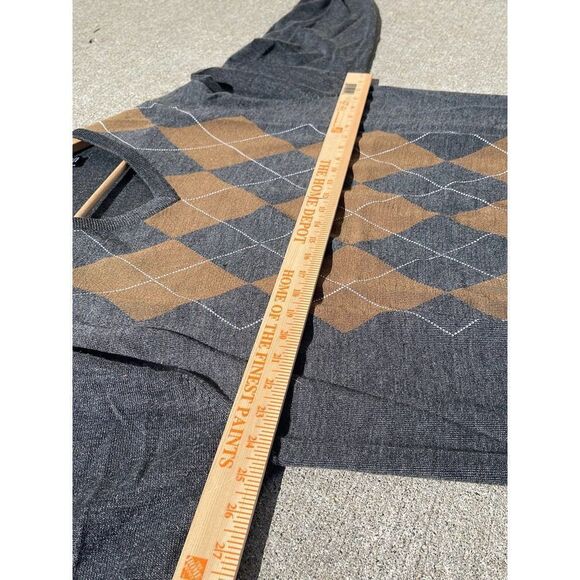 Linea Rosso argyle Sweater mens Xlarge V-Neck pullover long sleeve wool blend - Picture 5 of 8